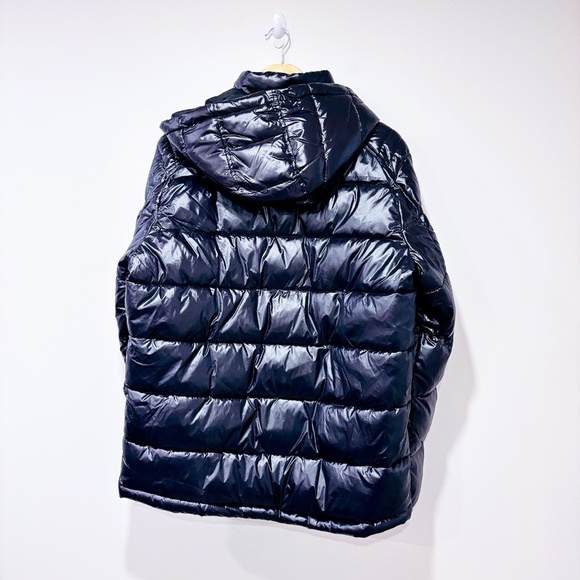 GUESS Black Shiny Hooded Puffer Coat - Picture 9 of 9